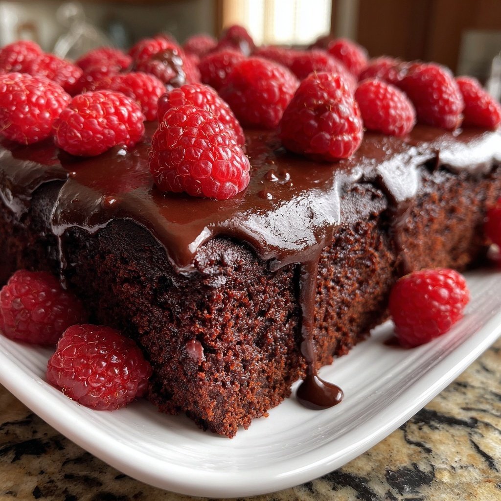 Chocolate Raspberry Sheet Cake