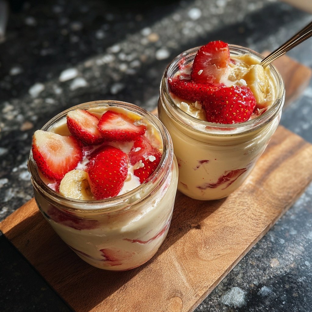 Strawberry Banana Yogurt Jars