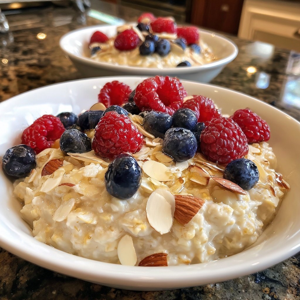 Valentine Breakfast Almond Berry Oatmeal
