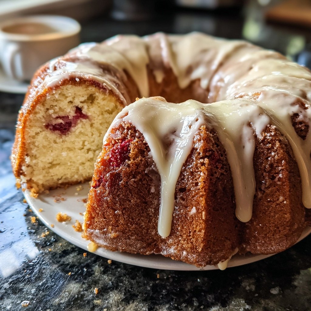 Vanilla Cake with Strawberry Filling