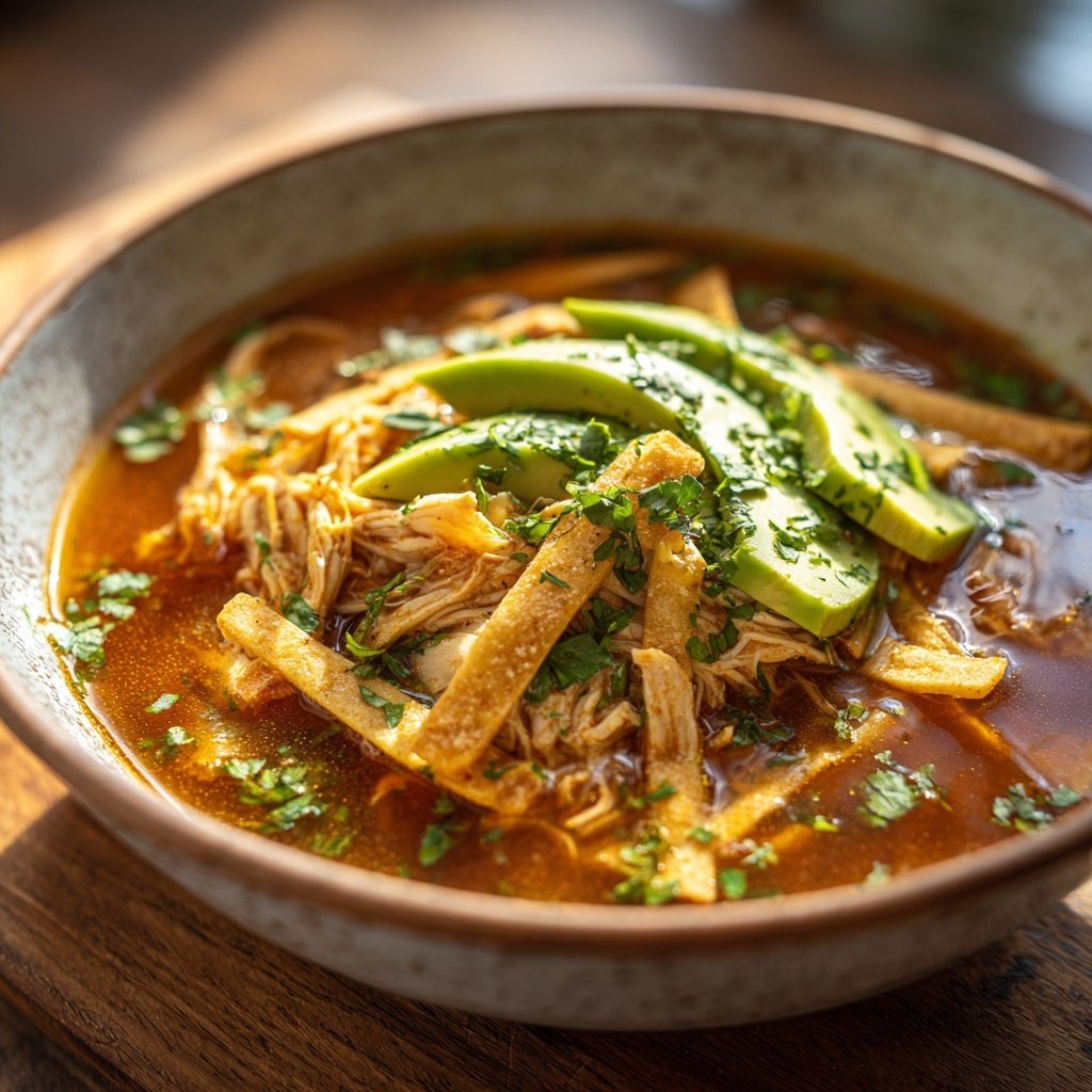 Shredded Chicken Tortilla Soup