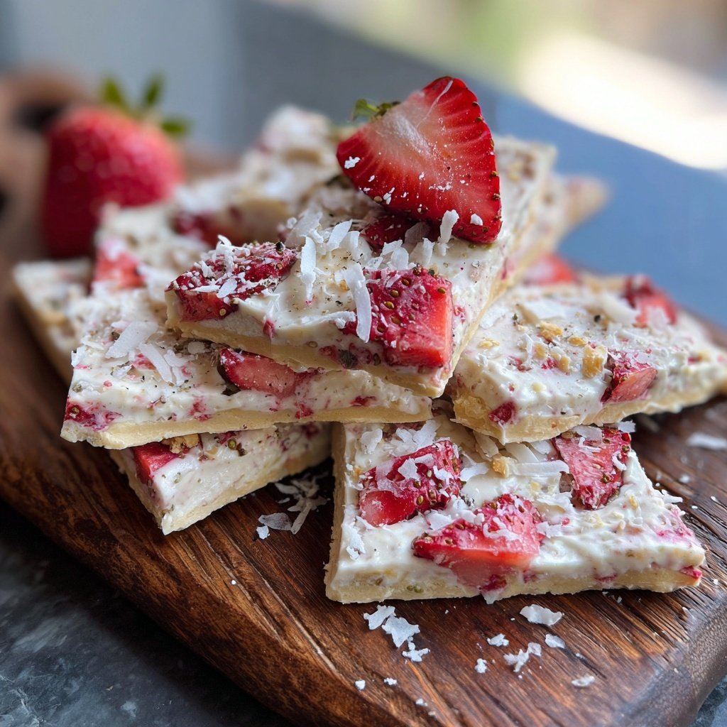 Valentines Treats Strawberry Yogurt Bark