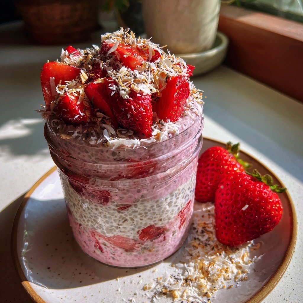 Strawberry Coconut Chia Pudding