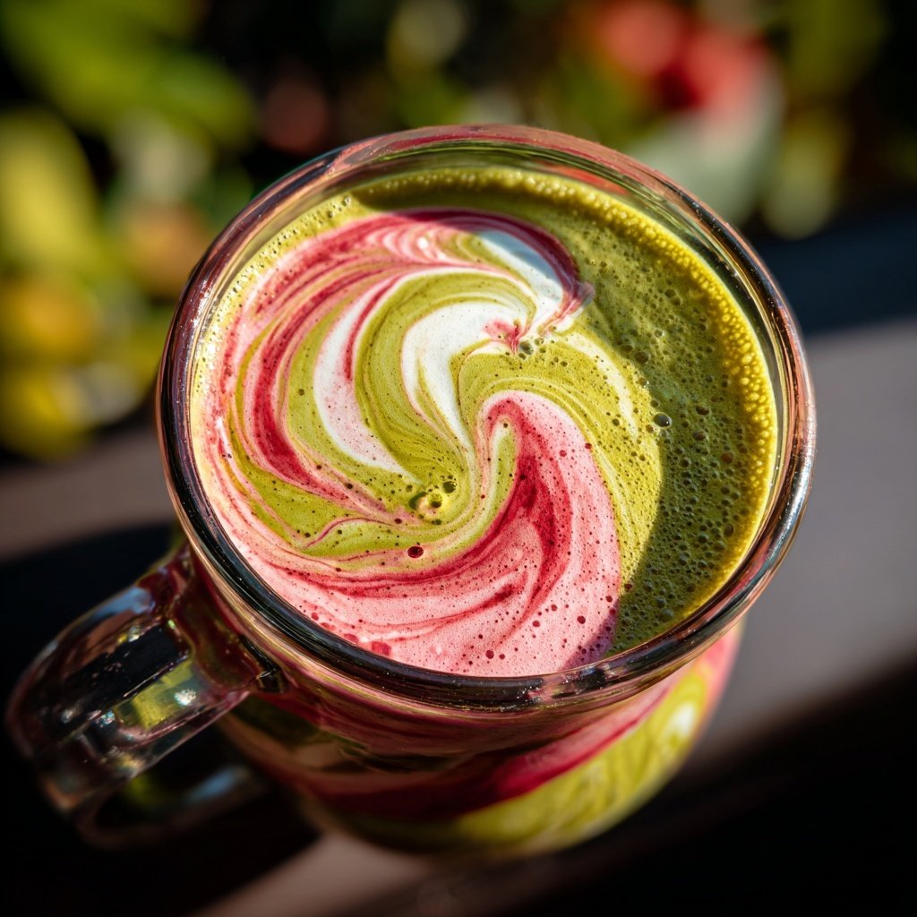 Strawberry Matcha Latte Iced